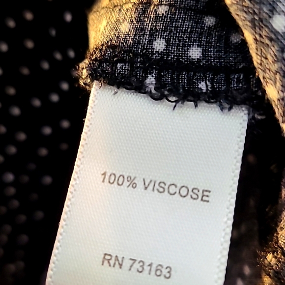 Spense Black & White Polka-dot Longsleeve Blouse, Size Medium - Picture 10 of 10